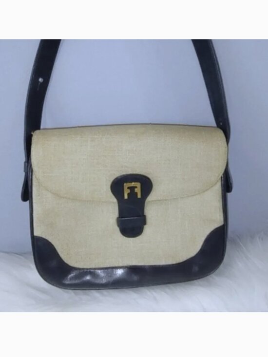 Salvatore Ferragamo Handbags - Ferragamo vintage canvas/leather shoulder bag EUC